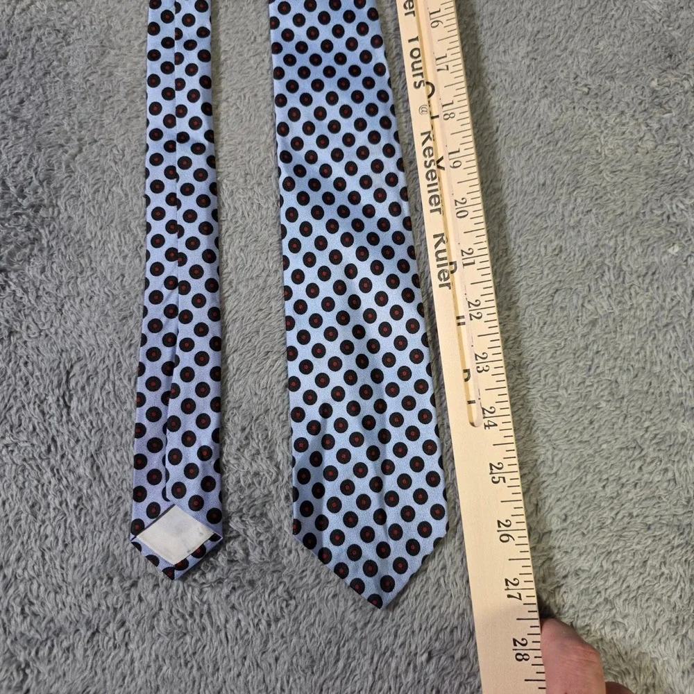 Berkley Mens One Size Necktie Light Blue Polka Dot Geometric‎ Silk Blend Classic